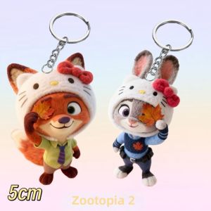 DIANSHIFANG | Cute Cartoon Keychain Zootopia Judy Nick Couple Rabbit Fox Pendant