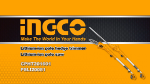 INGCO 20V POLE HEDGE TRIMMER 460MM UP TO 2.4M CPHT201601
