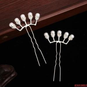 Traditional Hanfu Hairpin Pearl Decorated Large Oval Hair Accessories Ming Dynasty Style U-Shaped Hairpin Fashionable Jewelry