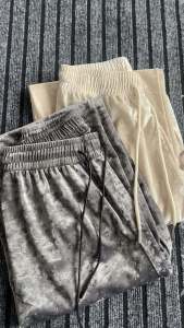 Sporty Fleece Velvet Pants Womens Drawstring Loose Floor-Length Straight High Waist Drapey Wide Leg Commute Style