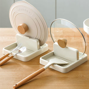 Kitchen Pot Lid Rack Countertop Sitting Foldable Shelf Spoon Stir-Frying Spatula Spatula Rack Holder