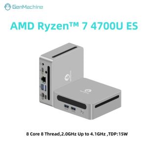 AMD | GenMachine AMD Ryzen 7 4700U ES Windows 11 8 Core 8 Thread 4.1GHz 15W MINI PC DDR4 WIFI6 RTL8852 BT5.2 Desktop Gaming Computer