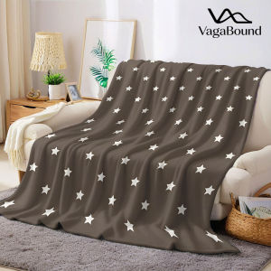 Taupe White Grid Star Flannel Blanket Warm Soft Halloween Christmas Decorative Couch Warm Cozy All-Season Gift