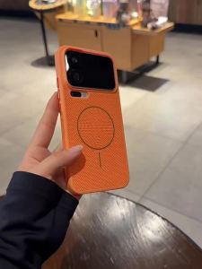 Magnetic Orange Premium Feel Xiaomi Protective Case for 17/15/14 Pro
