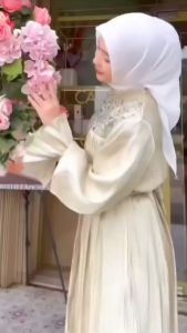 Neira Dress Santorini Shimmer Gamis Ibu Ibu Model Terbaru 2023 Dress Kondangan Wanita Simple Elegan