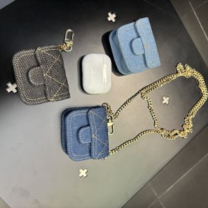 เคส Airpods pro 2 แบบสะพายข้างผ้าเดนิม กระเป๋าใส่หูฟังไร้สายแบบถือได้สำหรับผู้หญิง สไตล์วินเทจ เคสป้องกันแบบยูนิคอป