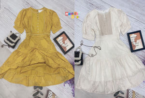 Đầm Midi Xòe Phối Ren 2 Tầng Dập Ly Ngực Tay Búp Siêu Xinh - Đầm Đi Tiệc Ulzzang