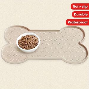 Silicone Dog Feeding Mat Non-Slip Pet Food Pad with Raised Edges Dog Food Bowl Mat Washable Waterproof Pet Bowl Pad Feeder Mats
