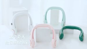 Quạt Đeo Cổ Mini Không Cánh Gió Thổi 360 độ 3 Chế Độ Gió Có Đèn LED Báo Pin Kiểu Dáng Thể Thao Pin 4000mAh Mẫu 2023