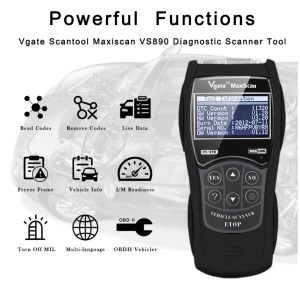 ⭐⭐⭐Newest Maxiscan Vgate VS890S OBD2 Diagnostic Scanner VS890 Vgate SCAN Tool VS 890 CAN-BUS Multi-Languages Car Code Reader