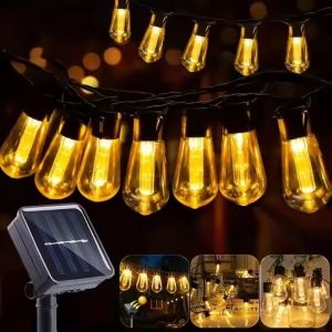 1PC Ngoài Trời Chống Nước Năng Lượng Mặt Trời Bóng Đèn Dây Đèn Retro Vườn Cổ Tích Đèn Sân Thượng Ban Công Cắm Trại Cho Tiệc
