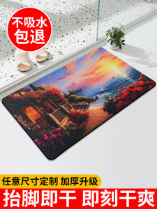Non-Slip Bathroom Door Mat Home Entrance Mat Water Absorbent Silicon Dendroid Mat for Bathroom And Toilet Floor