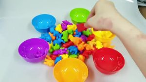 Children‘s Color Classification Kid Montessori Counting Rubber Shape Matching Sorting Bowl Early Educational Toddler Toy 3121