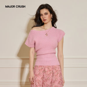 Floral Peplum Knit Top with Asymmetrical Shoulder Dress