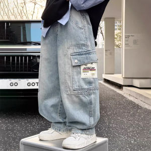 JIFANPAUL | Boys Denim Pants Straight Fit Korean Style Casual Workwear Trousers