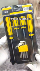 JUKE Obeng Set 9 Pcs Tool Set Socket Hex Key Screwdriver Kunci L Set 9in1 Hexagonal Pliers