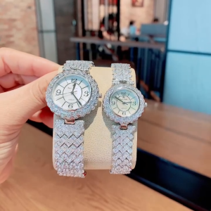 Đồng hồ nữ kiểu dáng lắc tay RonyaICrown RY 2607 mặt xà cừ sang trọng dây đính đá size 28mm và 34mm fullbox