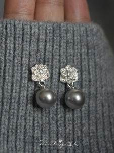 Elegant Classic Pearl Tea Rose Earrings French Style Retro Feelings High Quality Jewelry Fashionable Accessory for Women