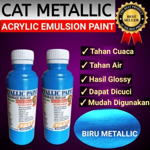 CAT TEMBOK ACRYLIC 250ML BIRU METALLIC