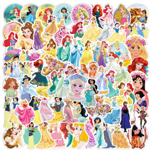 Elsa Princess Snow White Cinderella Sleeping Beauty Cartoon Fairy Tale Stickers Cute Girls Water Cup Decorative Waterproof