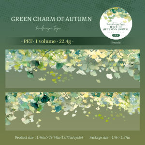 1 Roll Autumn Fall Leaves Pattern Tape for DIY Scrapbook Journal Phone Case Decoration Gift Wrapping & Craft Collage