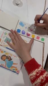 Water Painting Paket Melukis Buku Mewarnai 12 Lembar Buku Gambar Lukis Anak Cat Air Free Kuas