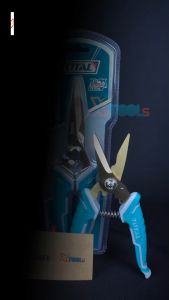 Kéo thợ điện INGCO HES0187  kéo cắt đa năng Kích thước: 178mm (7") Chất liệu: thép không gỉ dùng để cắt thẳng cắt nhựa cao su hoặc dây đồng lưới