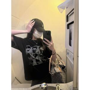 PAZHAOLANG | Oversized High Street Printed Cotton Tshirt 300Lbs
