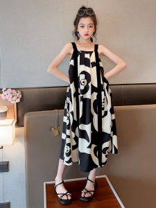 Váy Voan Satin Mùa Hè Cho Bé Gái Váy Chữ a Không Tay Cạp Cao Phong Cách Hàn Quốc Váy Mùa Hè Cho Bé Gái