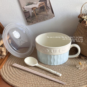 Bát Đựng Súp Bằng Gốm Sứ Dung Tích Lớn Có Nắp Và Tay Cầm Bát Đựng Súp Ăn Trường Học Đặc Biệt Bát Đựng Súp Đựng Nước Dùng