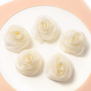 3/5Pcs Chiffon Artificial Flowers Heads 5CM Fake Flower for Home Decor Wedding Decoration Bridal Clothing Crafts Gifts Accessory