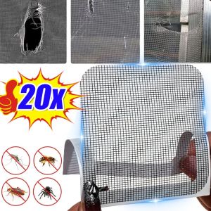 20Pcs Mosquito Fly Screen Repairing Patch Self-Adhesive Cuttable Home Improvement Tool Net Mesh Holes Fix Sticker Window Screen Mesh Repair Tape