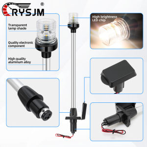12V-24V Navigation Anchor Light 22 Inch LED Marine Boat Light Marine Boat Yacht Sailing Lamp Navigation Signal Indicator Light