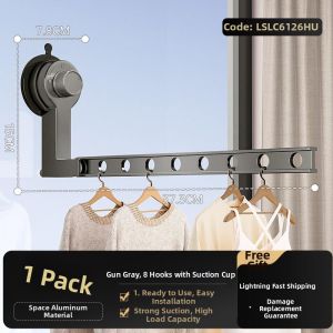 Suction Foldable Invisible Telescopic Clothes Hanger