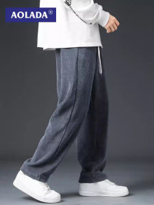 Quần Nhung Kẻ Ống Đứng Cho Nam Quần Dài Thường Ngày Thoáng Khí Thoải Mái Mùa Thu Quần Thể Thao Cạp Vừa Dài