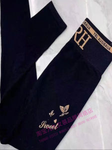 High Waist Slim Fit Leggings Womens Spring Autumn Embroidered Letter Large Size Flattering Versatile Outerwear Long Pants