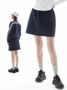 Womens Spring and Summer A-line Skirt with Air Layer and Elastic Waist