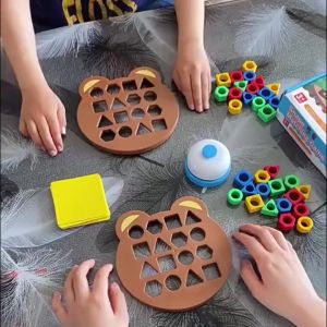 Geometric Puzzle Board 3D Bentuk Dan Warna Mainan Edukasi Anak Bayi Mainan Mengenali Montessori Toys