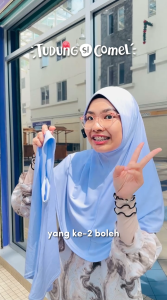 Tudung Sekolah Awning Scuba Berdagu By Tudung Si Comel