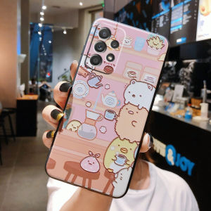 Samsung A53 5G Phone Case Silicone Cartoon Frosted Relief Anti-Fall Protection Cover for Women Simple Cute Couples Design
