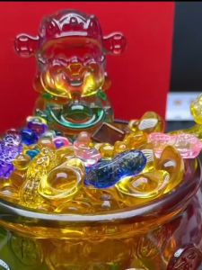 財神爺 财神爷 神台 风水招财 水晶蟾蜍 麒麟 金蟾蜍 水晶财神小摆件 黄水晶 元宝 招財 招财进宝 琉璃财神爷 聚宝盆 招财进宝 FENG SHUI & Religious Supplies