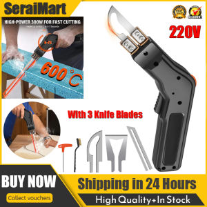 🚚 Local Delivery🚚Styrofoam Cutter Electric 300W Hot Knife Foam Cutter 0-600℃ Rope Cutter with Cooling System/Smart Chip Professional Fabric Cutter with 3 Blades for EPS/EPP/KT Board/EVA/PU/Rubber/Fabric/Sponge