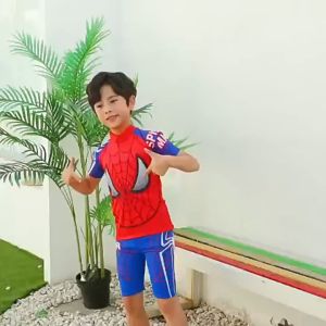 (2-10years) (FREE SwimCap) Baby Kids Boy Swimming Suit Baju Renang Kanak Kanak Baju Kolam Mandi Baju Pantai