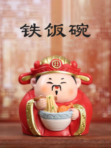 Chinese Style Desktop Ornaments Small Goddess Figurines Five Road Wealth Gods Land Lord Statue Resin Handmade Craft Home Decor