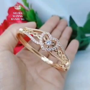 Gelang Bangle Dubai Perhiasan Aksesoris Lapis Emas Terlaris Termurah Tidak Mudah Luntur R5-4A