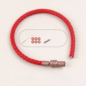 สร้อยข้อมือผูกเชือก 5 มม. สำหรับผู้ชายและผู้หญิง สร้อยข้อมือ DIY พร้อมลูกปัดนำโชค โซ่หนัง Charme เครื่องประดับแฟชั่น