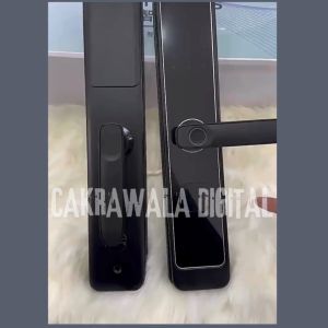PROMO TaffHOME Smart Door Lock Pintu Rumah Kunci Rumah Sidik Jari Digital Password Card Alarm  P-7