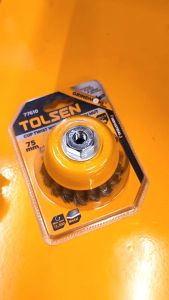 Tolsen Industrial Cup Twist Wire Brush with Nut (75mm | 100mm | 125mm - M10 | M14 & Ø3" | 4" | 5" - 5/8"-11)