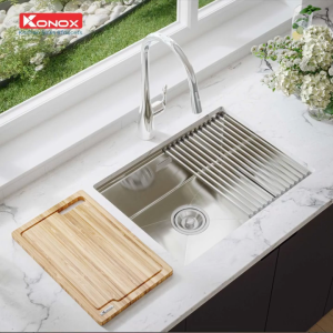Chậu rửa bát inox 304 Konox KN6046SU lắp âm workstation sink cao cấp dày 1.2 mm chống ăn mòn
