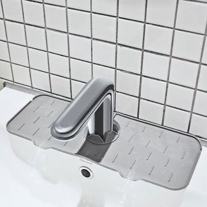 Silicone Kitchen Faucet Sink Splash Guard Water Catcher Mat Handle Drip Catcher Tray Sink Accessories Countertop Protect